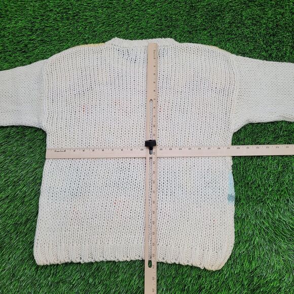 Vintage 90s Knitwear Sweater Womens Small 19x23 Ivory - Picture 6 of 15